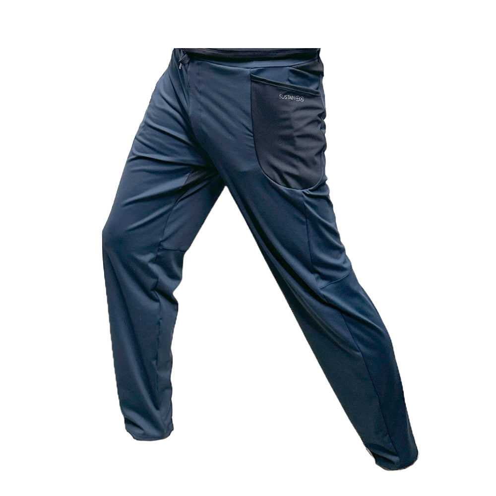 機能長褲 藍色 萊卡面料 舒適透氣 運動長褲 HOMI