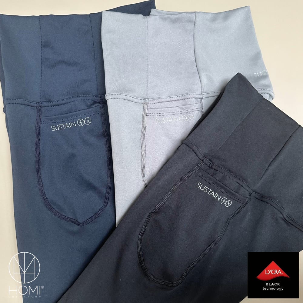 三色 +X LYCRA 機能緊身褲 正面穿著 - 高彈性萊卡 貼合舒適 不緊繃 HOMI