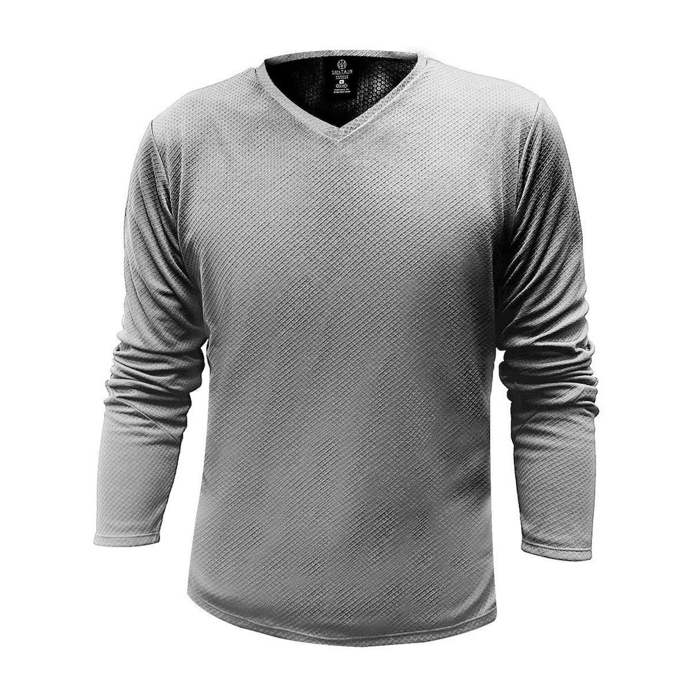 銀灰 發熱衣 V領九分袖版 銀灰  Base+2.0 HOMI 