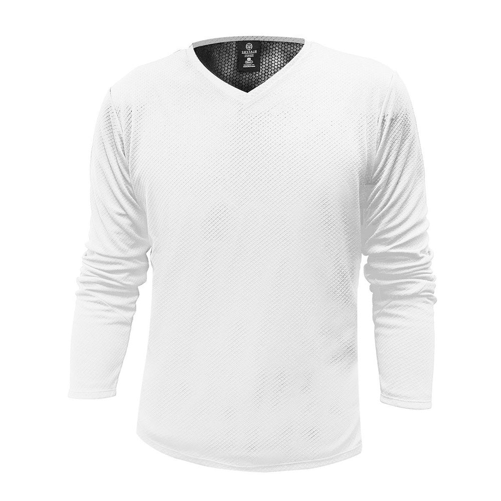 Base+2.0 發熱衣 - V領九分袖版 - 溫暖透氣兼具，抗菌機能蓄熱圓領長袖 - HOMI 合覓創造