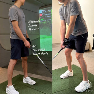 男生穿著 HOMI CORDURA 機能短褲 高爾夫短褲
