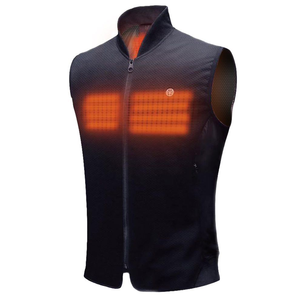 發熱防風背心  遠紅外線蓄熱 / 輕薄透氣 防寒發熱背心，展示發熱位置 