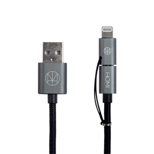 MFI 蘋果認證 Lightning & Micro USB To USB 傳輸充電線（太空灰） - HOMI CREATIONS - LCW Fashion Ltd.